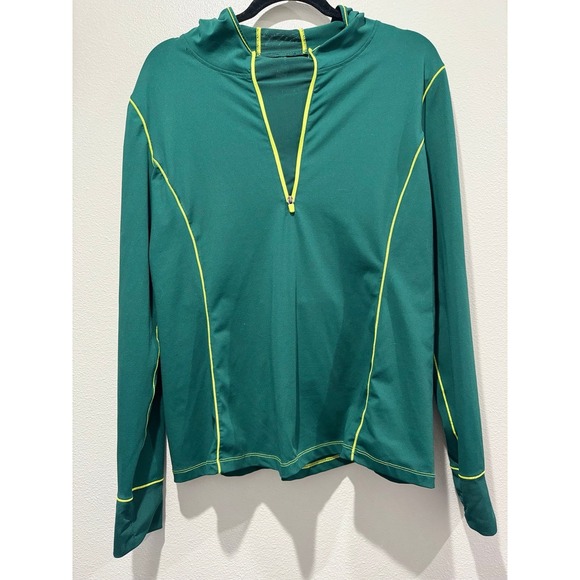 Fabletics Mesh pockets Athletic Jacket 1/4 Zip long sleeve hooded Size XXL - Picture 1 of 11